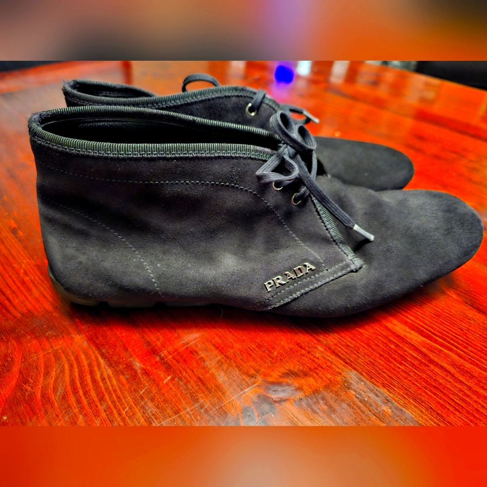 Prada‎ Men's Black Suede Shoes. Size 5